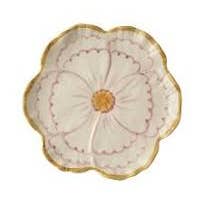 Gebaksbord - Bloem bordje Ø19,5cm - Geel/Naturel