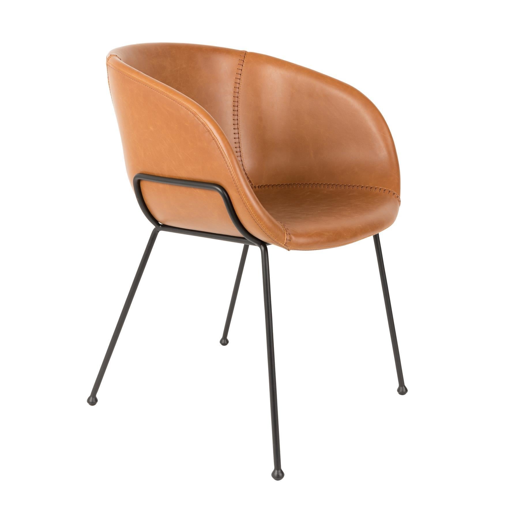 Stoel met armleuning - Feston set van 2 - Bruin