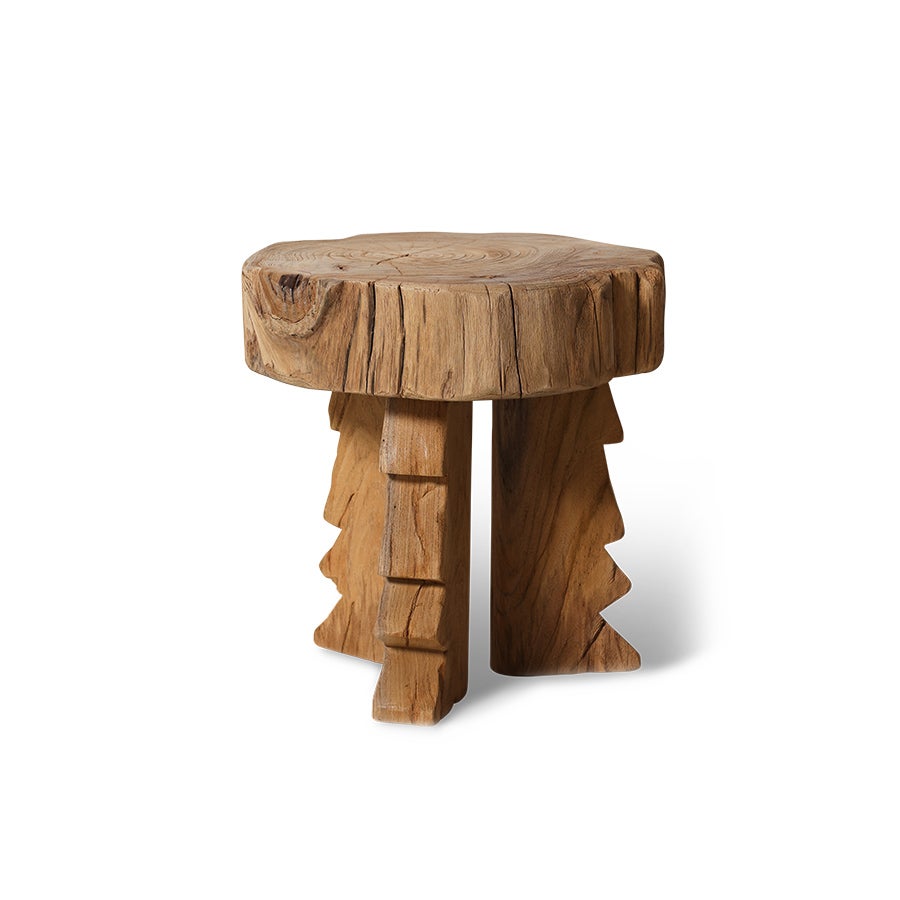 Carved - Wooden stool - FST0004