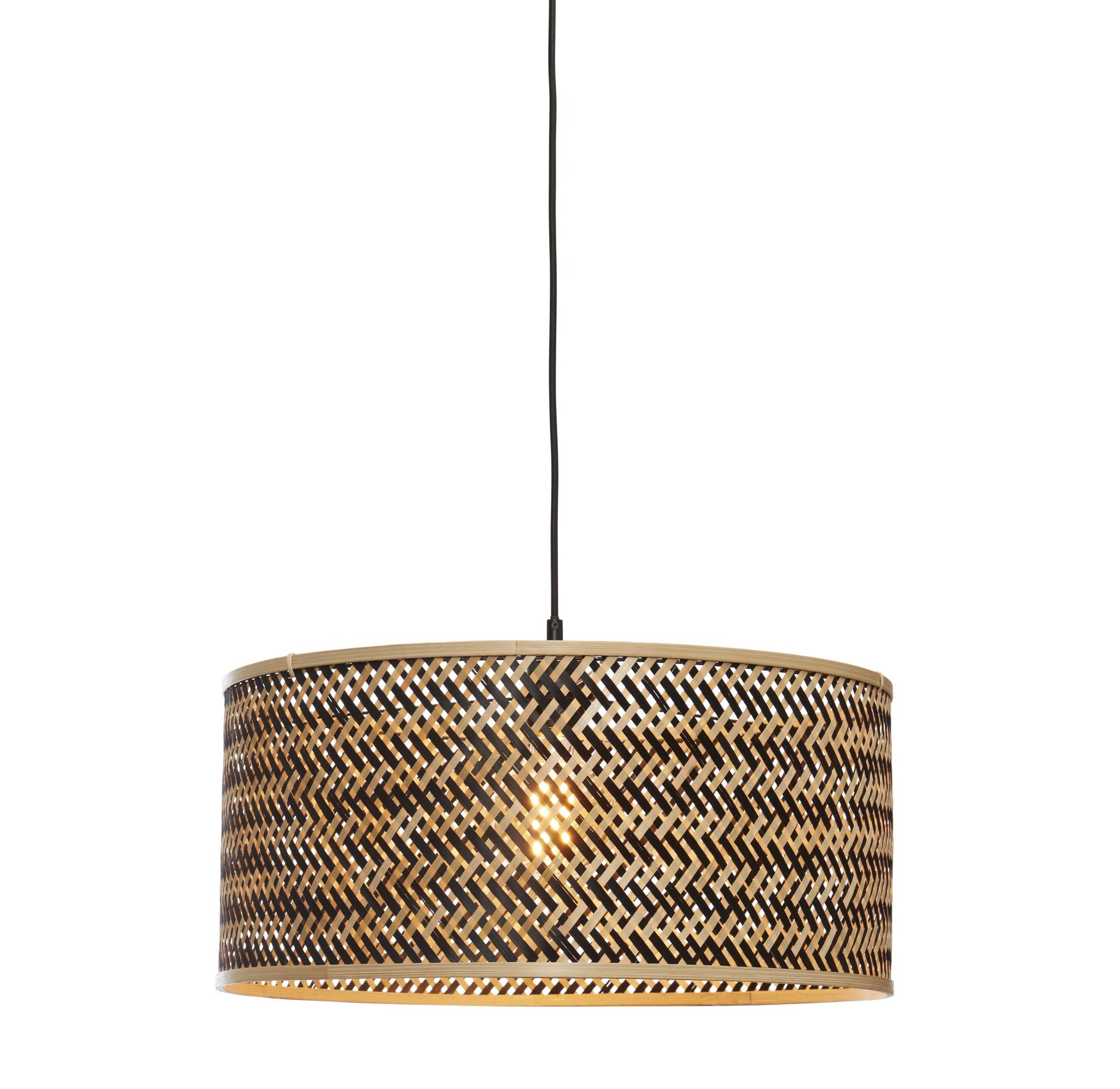 Hanglamp - Java bamboe rond - Zwart/naturel