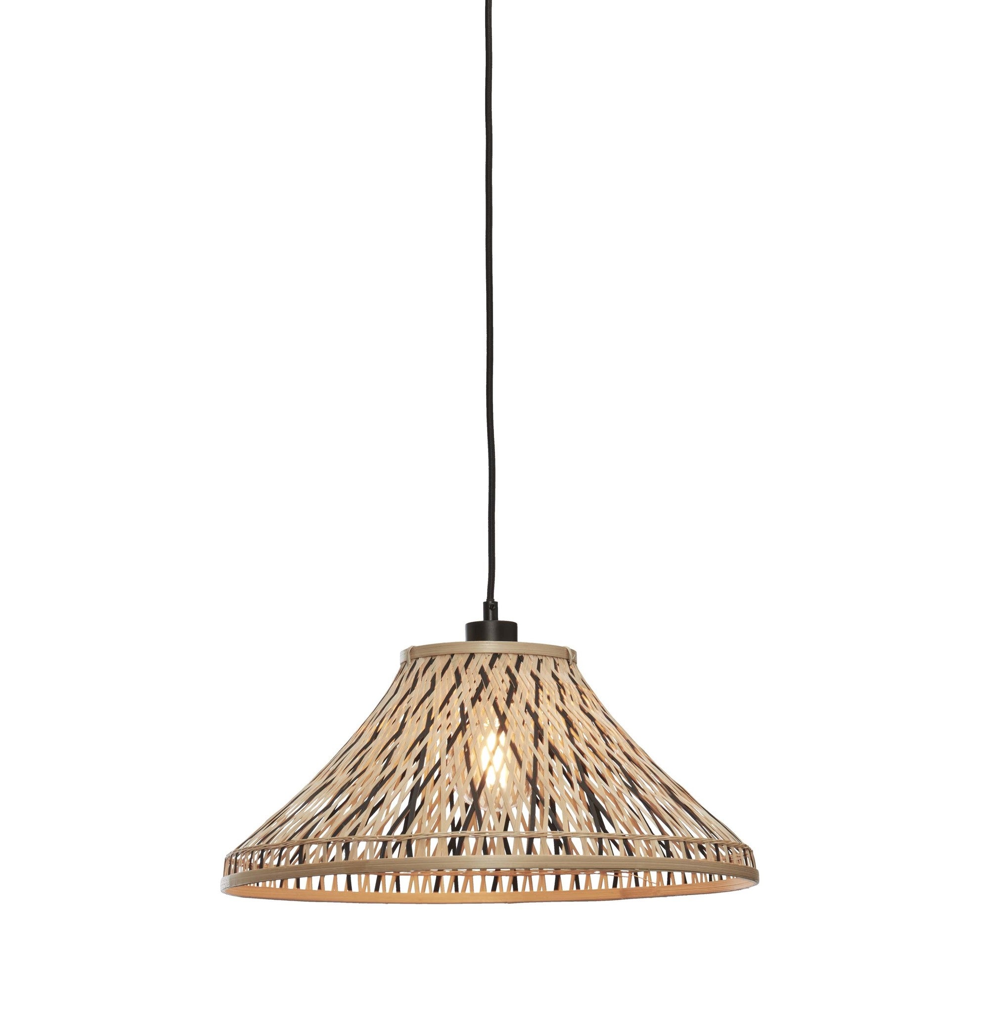 Hanglamp - Tahiti E27 60W - Zwart/naturel