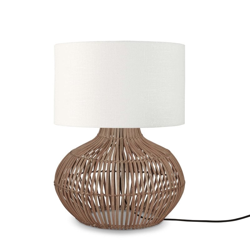 Tafellamp - Kalahari Rotan Linnen E27 - Wit 