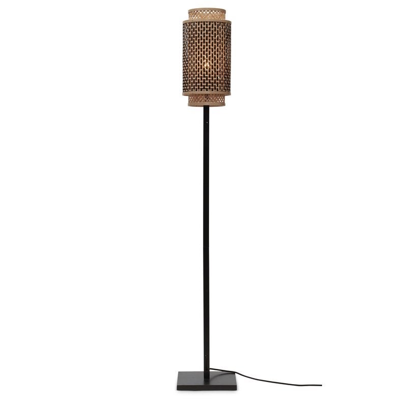 Vloerlamp - Bhutan zwart bamboe - Zwart/naturel