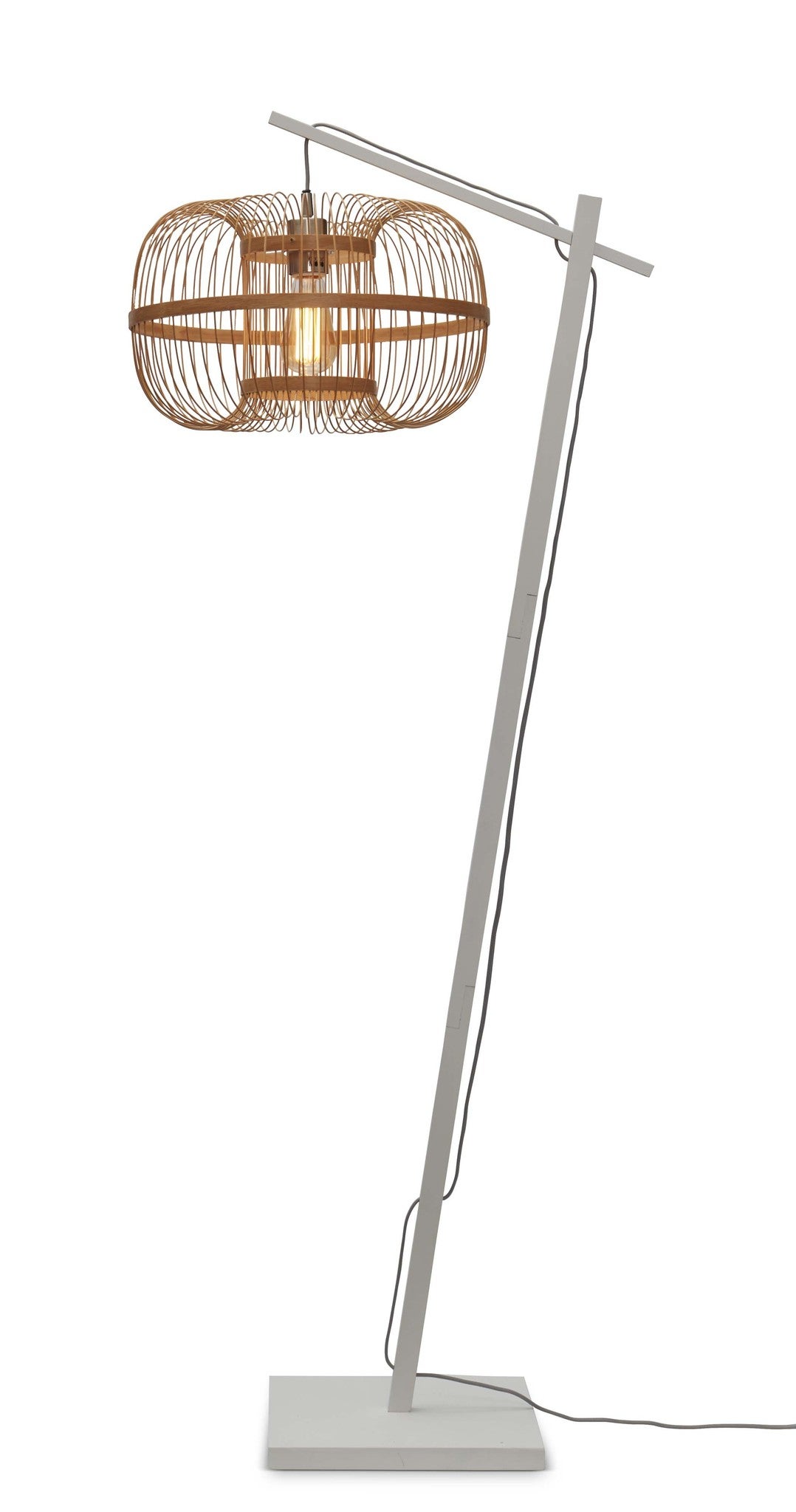 Vloerlamp - Hokkaido bamboe - Wit/naturel S