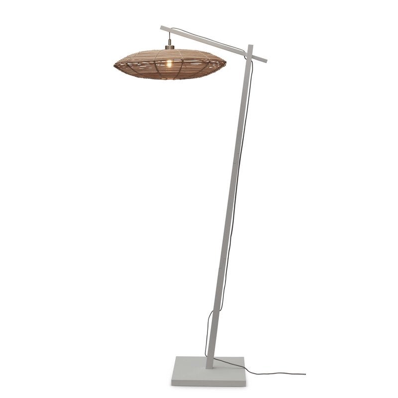 Vloerlamp - Tanami bamboe Rotan E27 - Wit