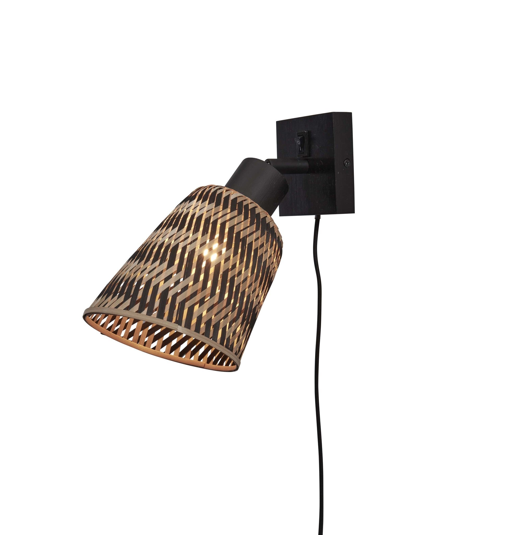 Wandlamp - Java zwart bamboe - Zwart/naturel