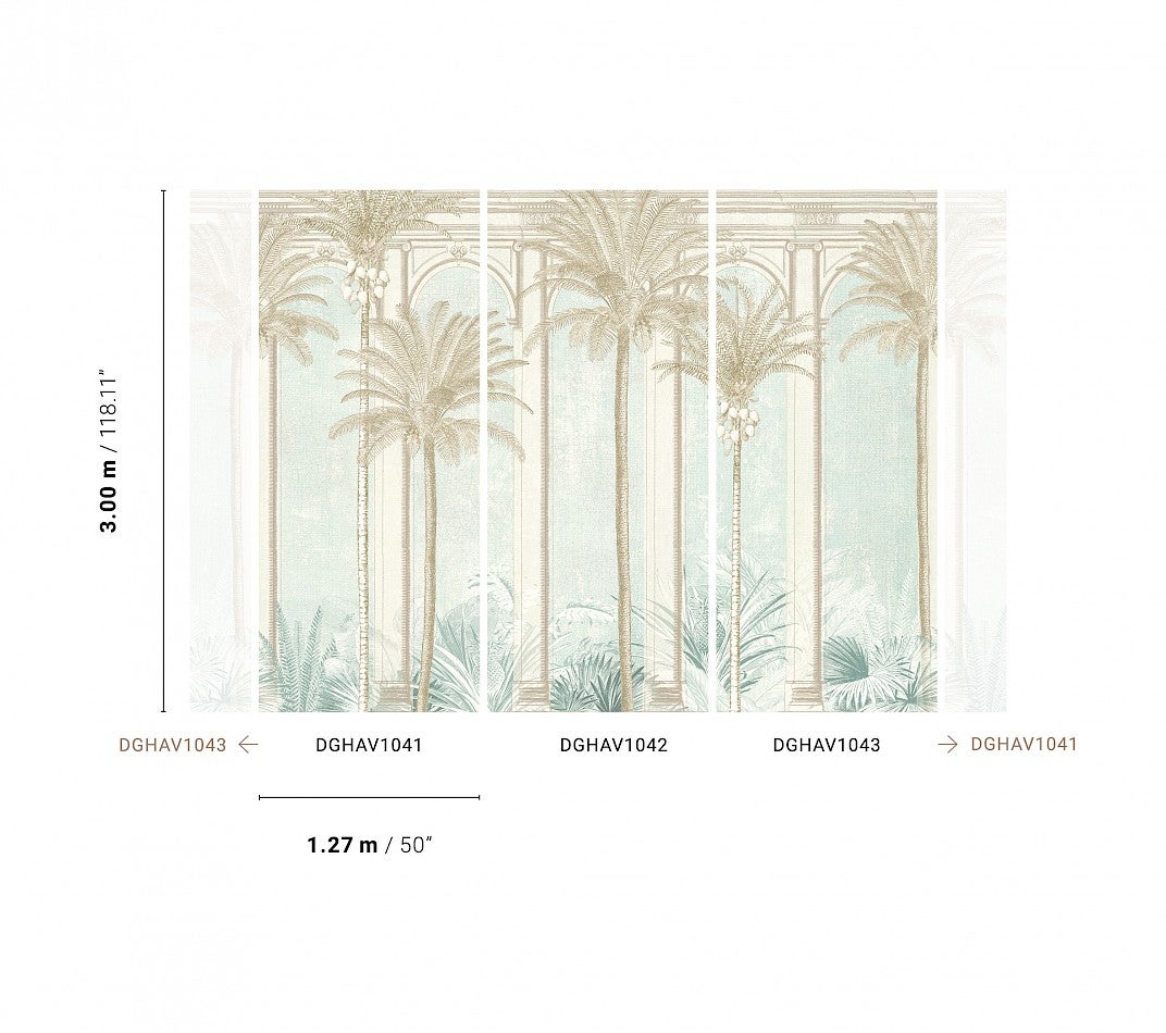 Vliesbehang - Havana Habana Jade DGHAV1042 - 3m x 127cm