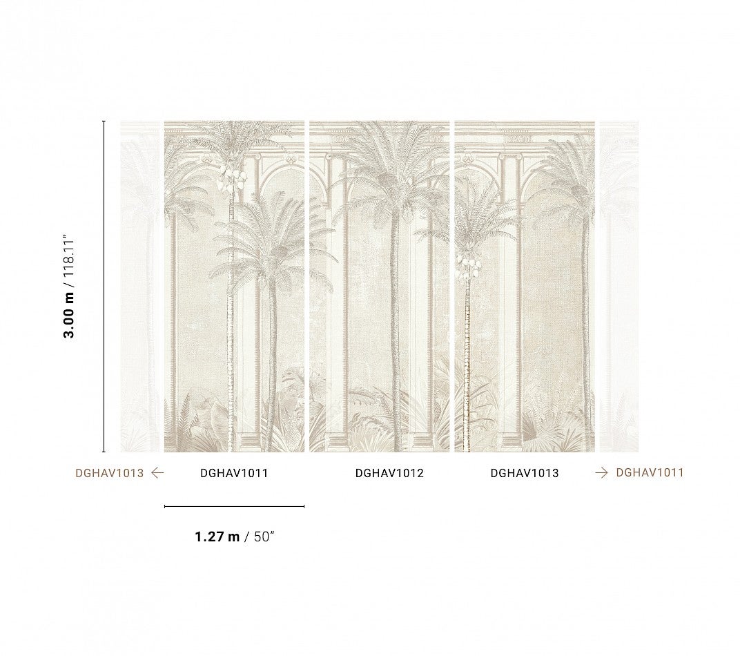 Vliesbehang - Havana Habana Oyster DGHAV1012 - 3m x 127cm