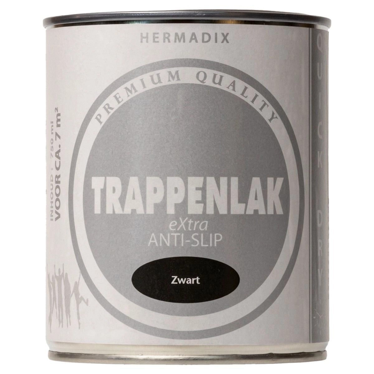 Trappenlak - eXtra anti-slip zijdeglans 750ml - Zwart