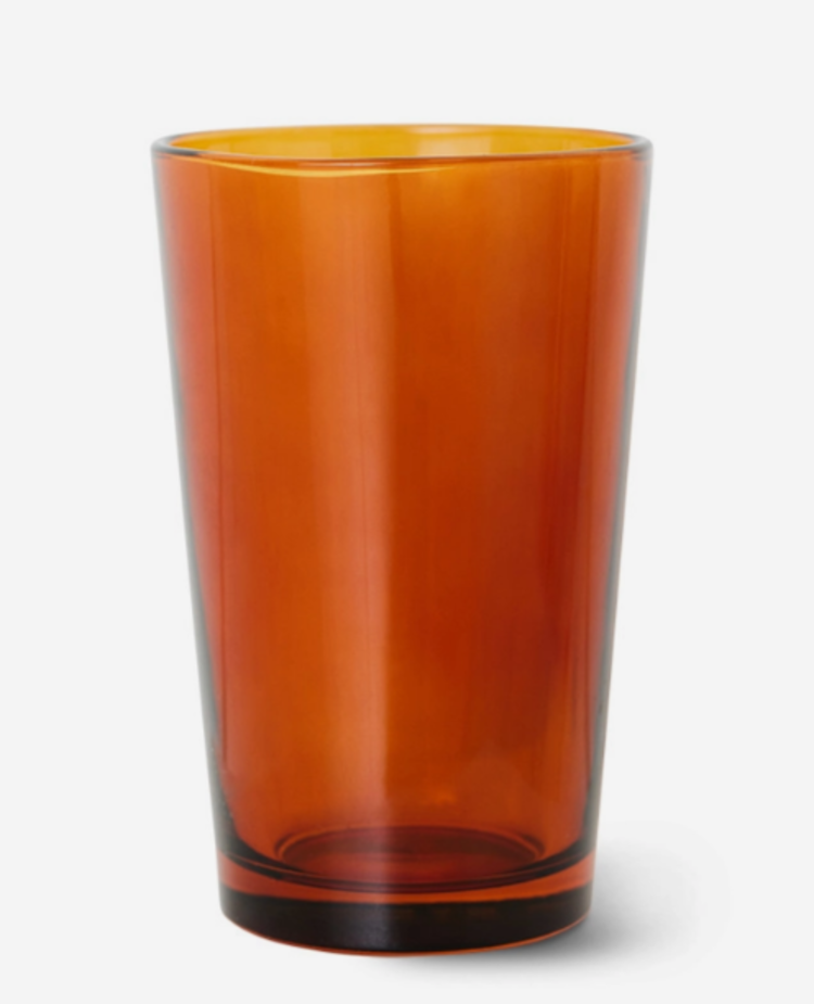 Theeglas -  70's set van 4 - Amber
