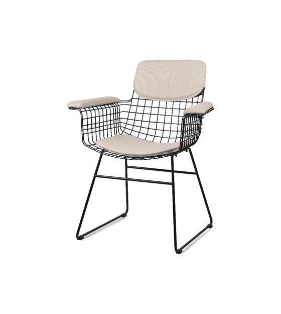 Stoelkussenset Wire - sand, met armleuning