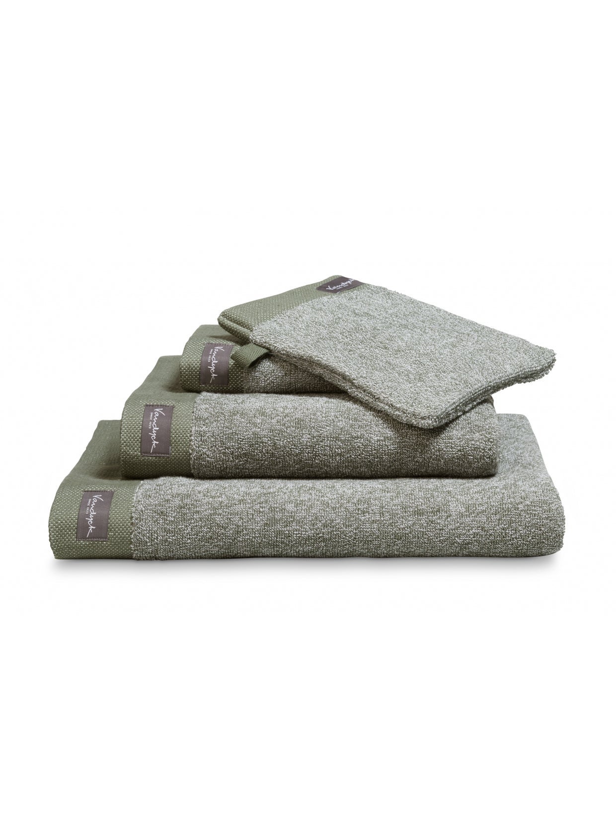 Handdoek Home mouliné 60x110 cm - olive