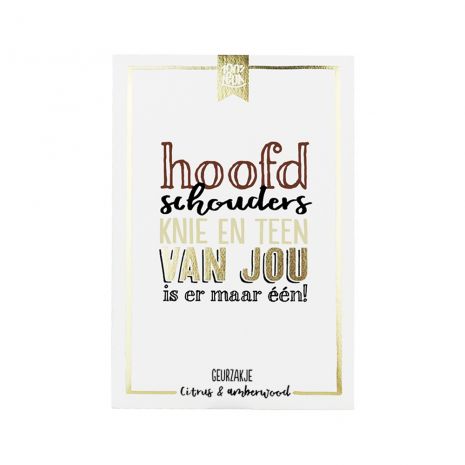 Geurzakje - Hoofd schouder knie en teen - Green amber & leatherwood