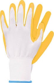 Werkhandschoenen latex lichtgeel medium