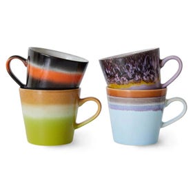 Cappuccino mok - 70's ceramics - Solid - set van 4