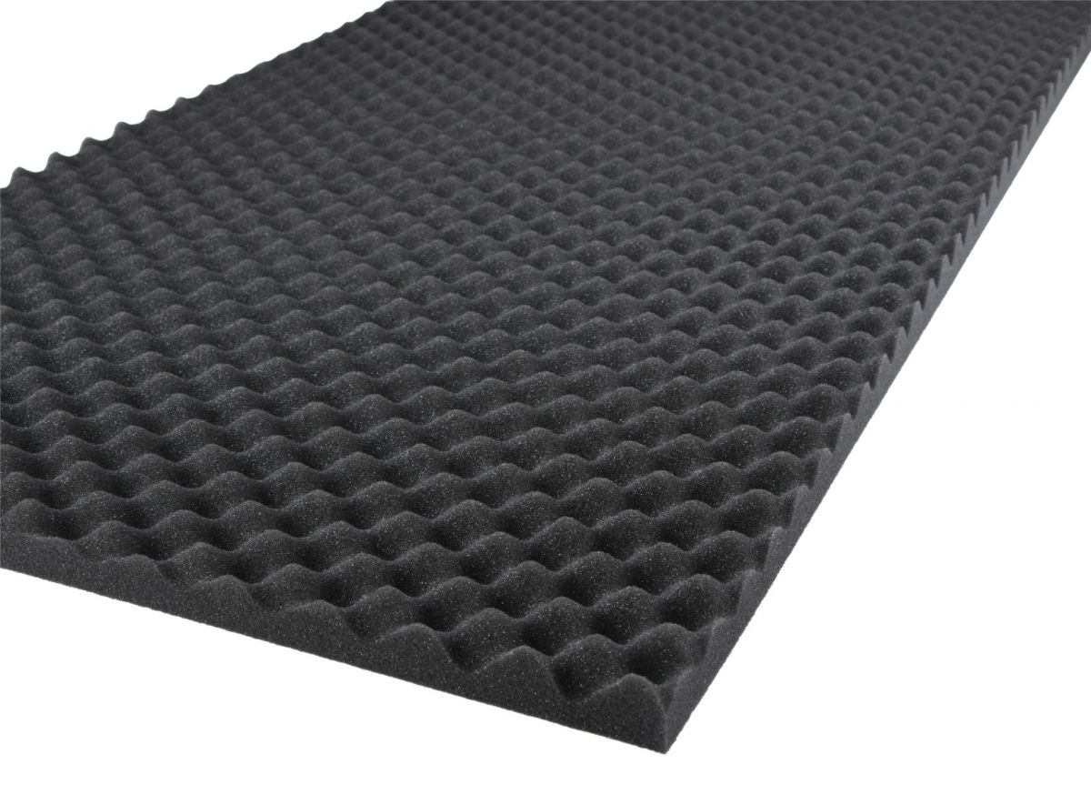 Geluidsisolatieplaat - Noppenschuim (100x50) - Zwart