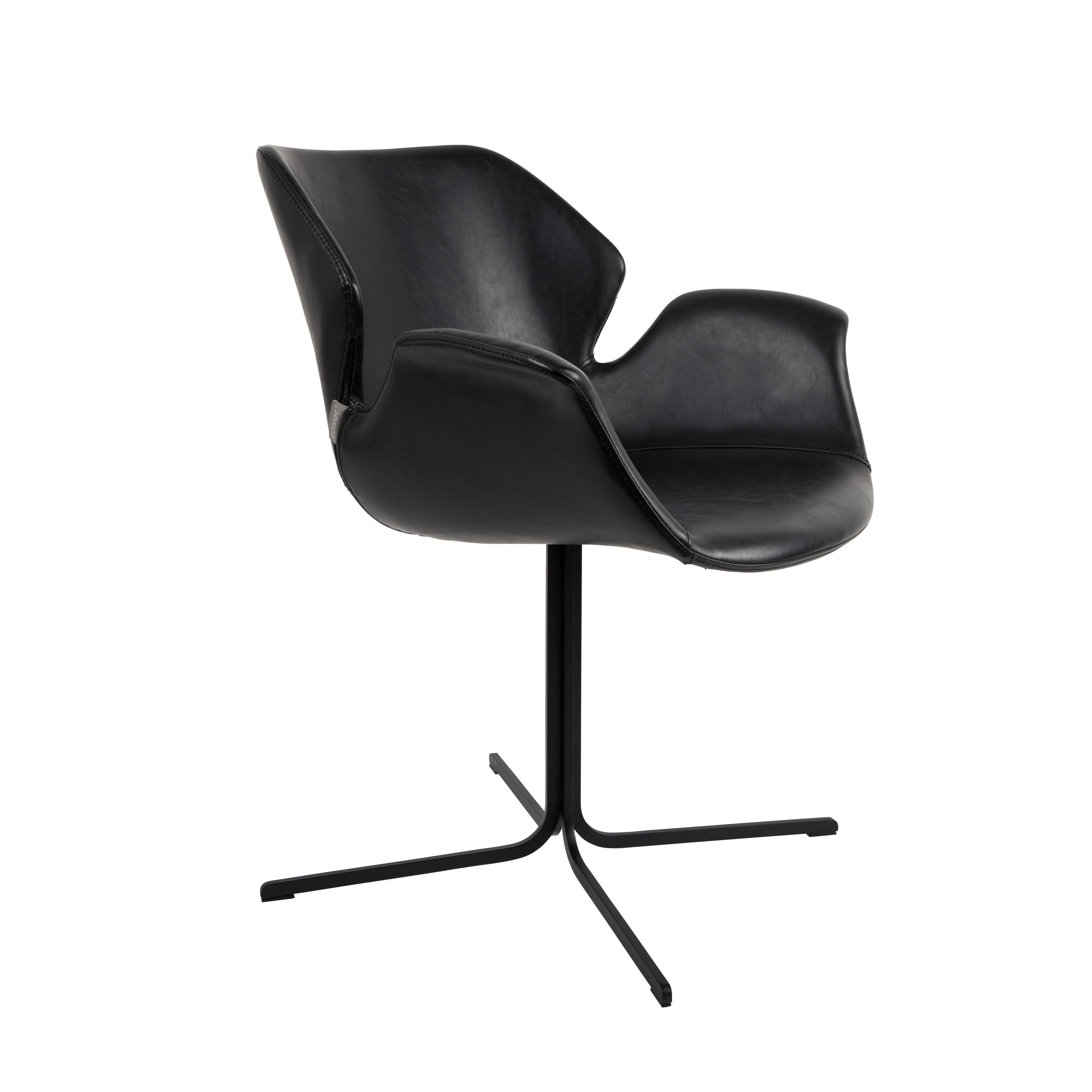 Stoel met armleuning - Nikki All set van 2 - Zwart