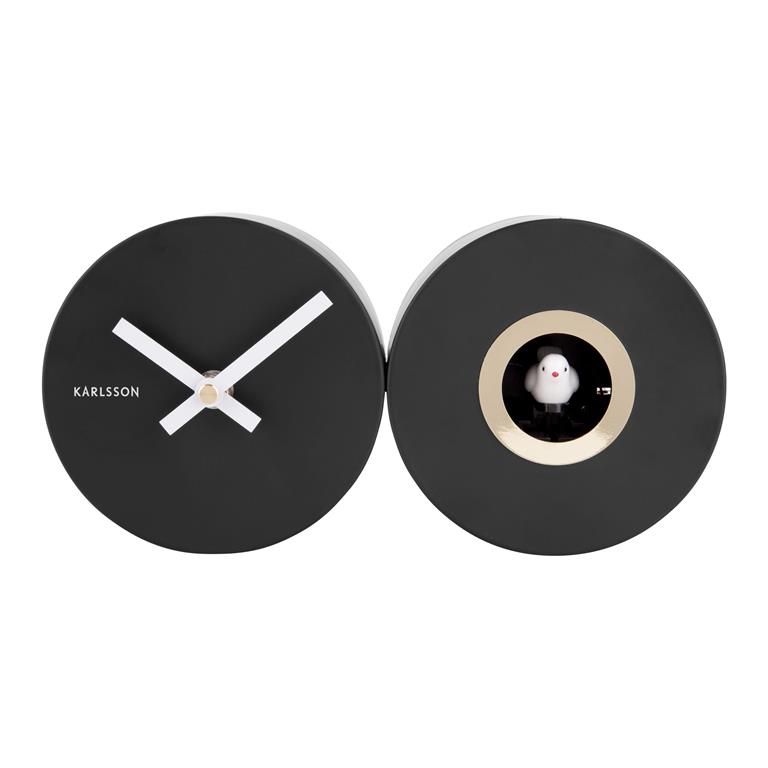 Wandklok - Duo Cuckoo - Matt Black