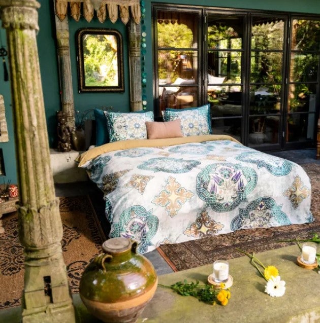 Dekbedovertrek - Yahya 1-persoons 140x200/220 cm - Groen