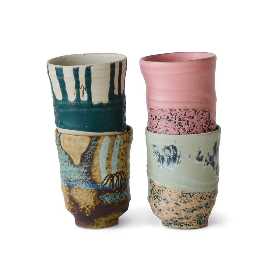 Artist ceramics - Coffee mugs - Set of 4