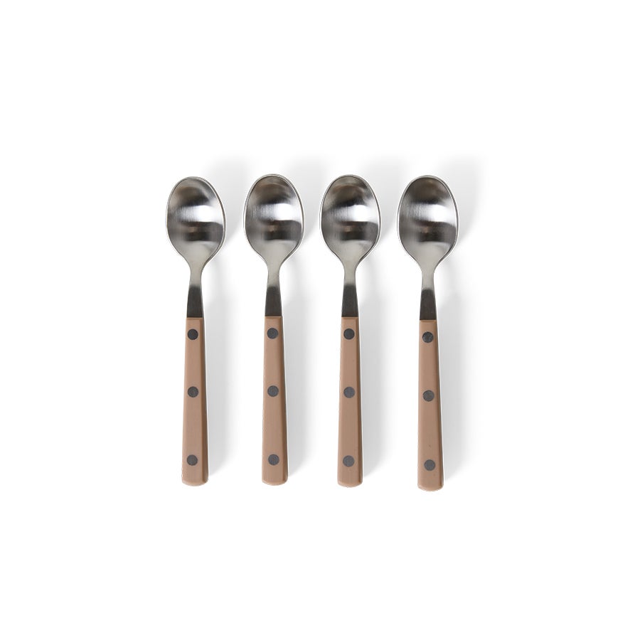 70s cutlery - tea spoons taupe - set of 4
