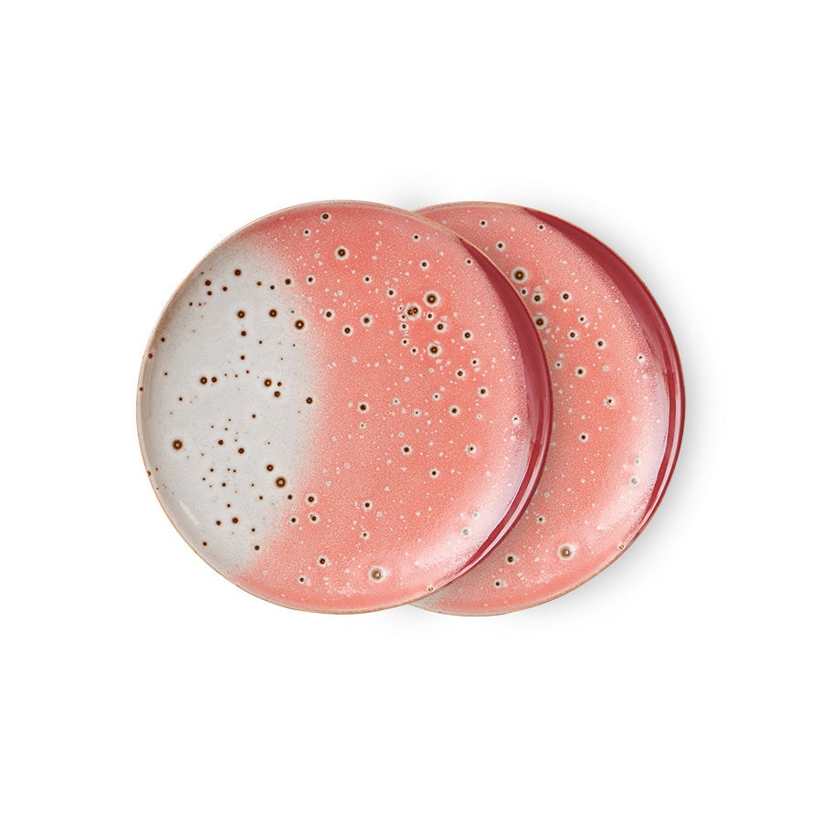 Dessertbord- 70s ceramisch lychee - Set of 2 