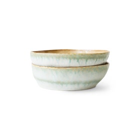 70s ceramics - Pasta bowls petal - Set of 2
