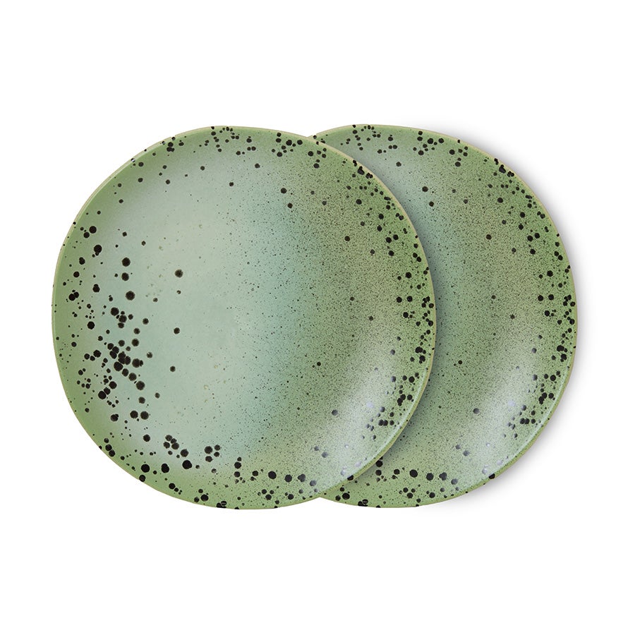 70s ceramics - Side plates fleck - Set of 2
