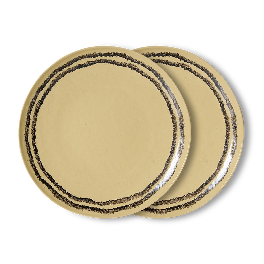 70s Ceramics - Dinerbord - Vanilla - Set van 2