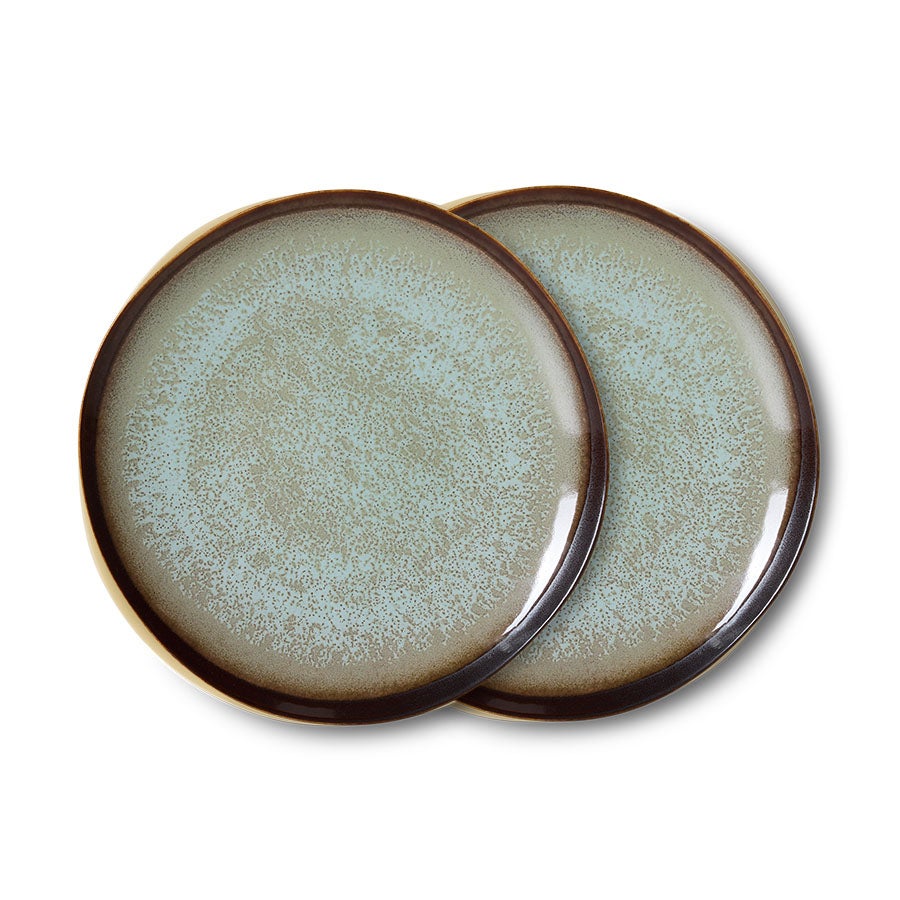 70s Ceramics - Side Plates - Contrast - Set van 2