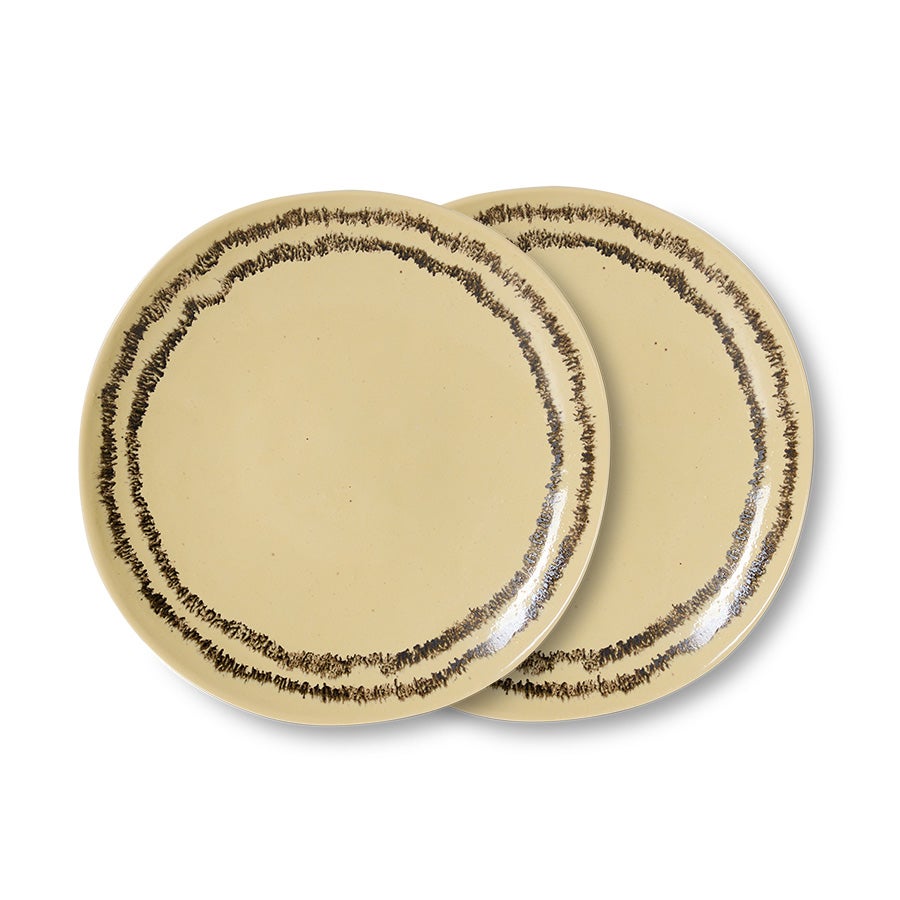 70s Ceramics - Side Plates- Vanilla - Set van 2
