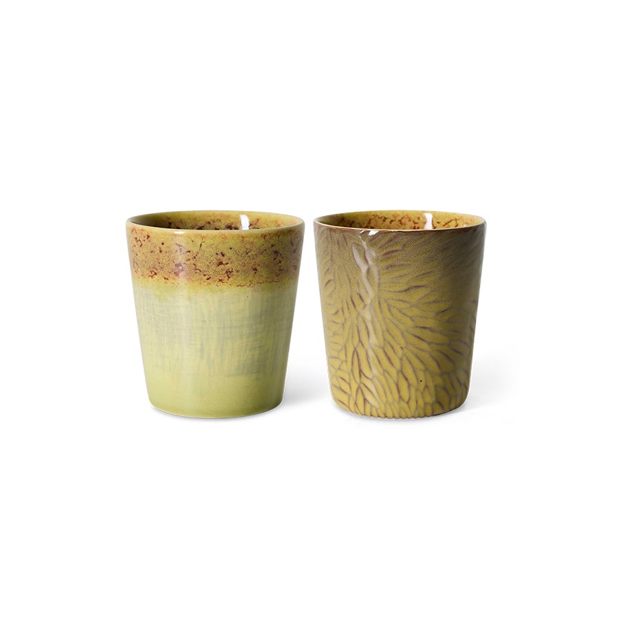 70s Ceramics - Van Gogh Koffiemok- Sunflowers - set van 2