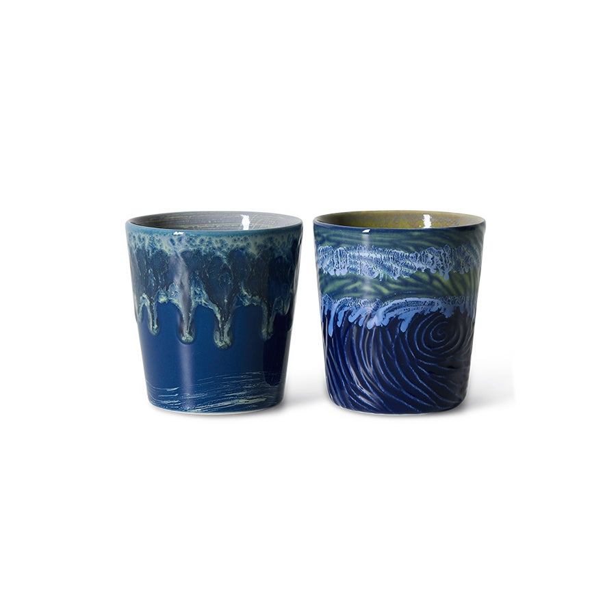 70s Ceramics - Van Gogh Koffiemok - Starry Night - Set van 2