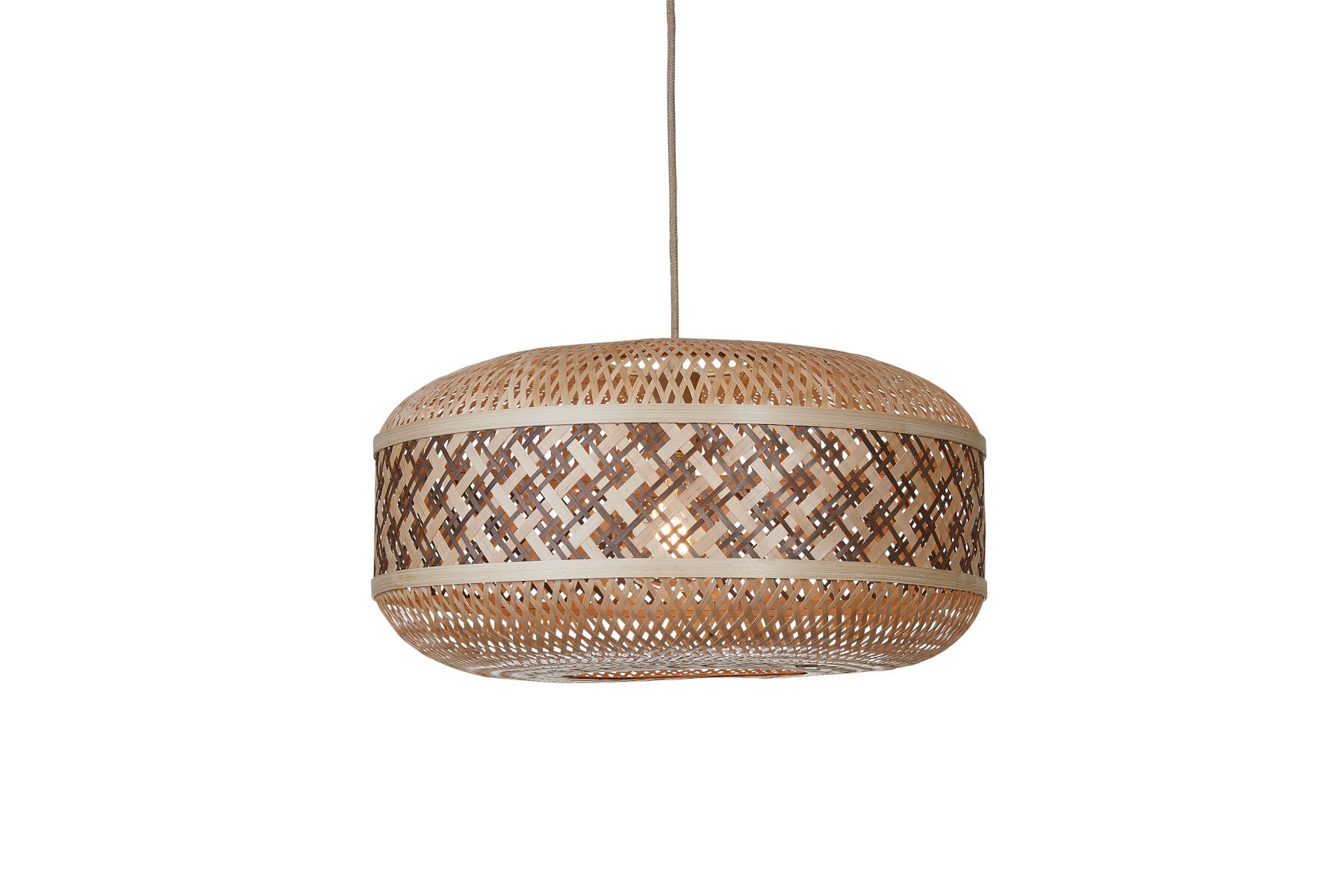 Hanglamp Langkawi bamboe/rond kap  ø50xh.25cm nat/br.