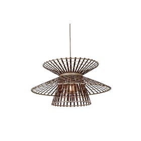 Hanglamp Machu Picchu bamboe/kap ø57xh.27cm, naturel/bruin