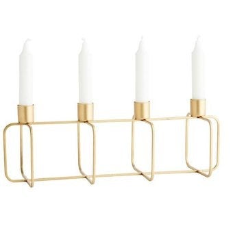 Rechthoekige kandelaar voor 4 kaarsen Goud