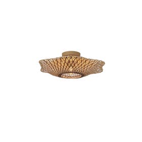 Plafondlamp Madura bamboe/kap ø44x12cm nat/bruin, S