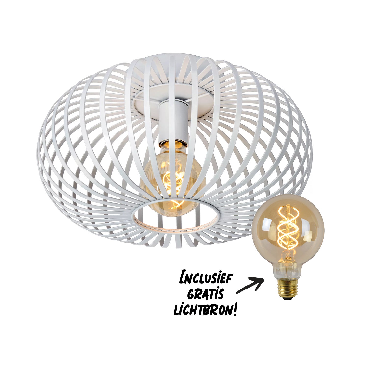 Plafonnière - Manuela Ø 39,5 Cm 1Xe27  - Wit