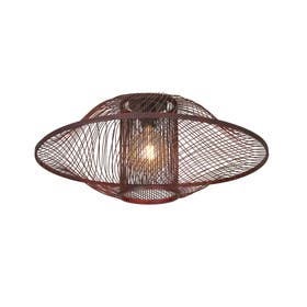 Plafondlamp Maui bamboe/kap ø70xh.30cm burgundy, L