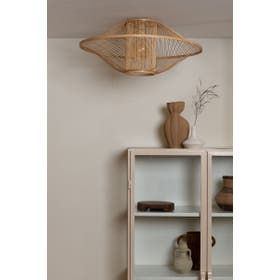 Plafondlamp Maui bamboe/kap ø70xh.30cm naturel, L