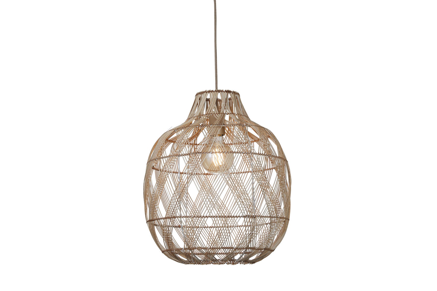 Hanglamp Mendoza bamboe/kap ø40xh.50cm naturel, L