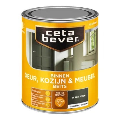 Binnenbeits - CetaBever binnenbeits 0597 black wash 750 ml - Transparant