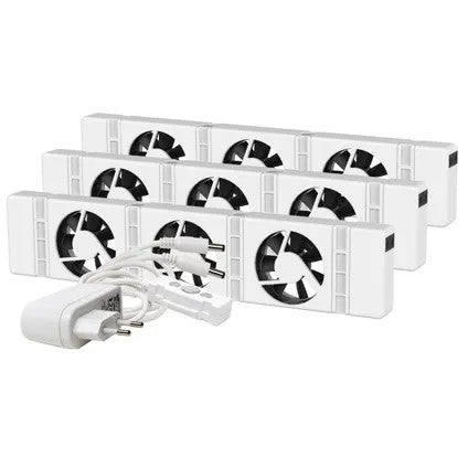 Radiatorventilator - Trio set - Wit