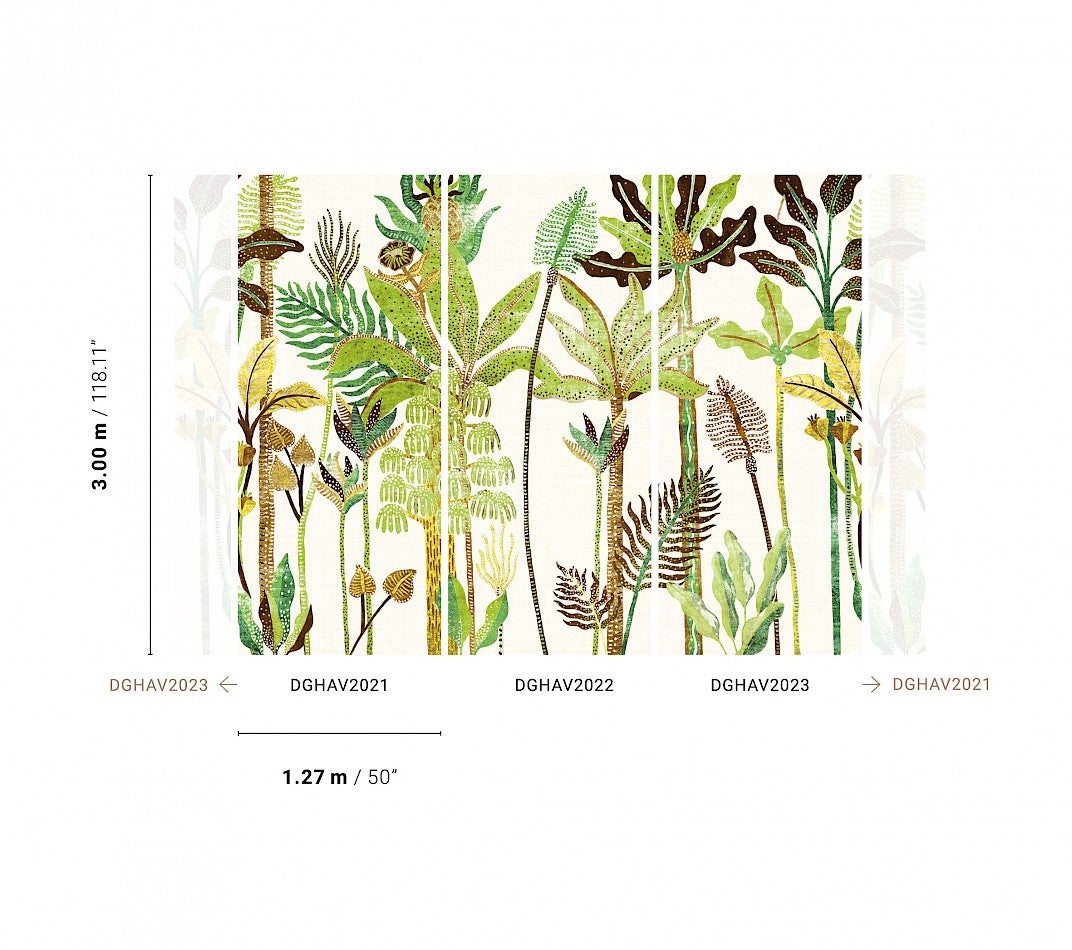 Vliesbehang - Havana Parque Iguana DGHAV2022 - 3m x 1,27m