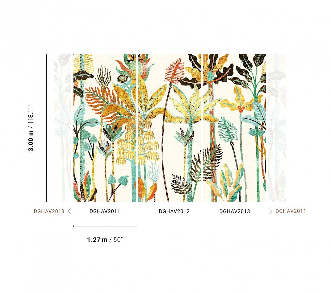 Vliesbehang - Havana Parque Paradise DGHAV2013 - 3m. x 1,27m