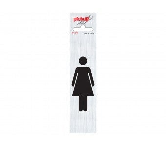 Pickup route aanduidingsbord dames (symbool) aluminium 44 mm x 165