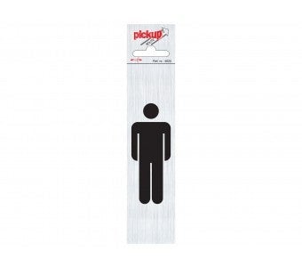 Pickup route aanduidingsbord heren (symbool) aluminium 44 mm x 165