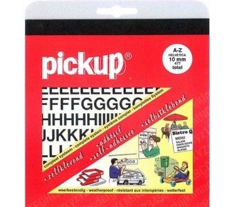 Pickup plakletter helvetica boekje zwart/mat 10 mm
