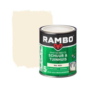 Rambo schuur & tuinhuis pantserbeits zijdeglans dekkend ral 9001 750 ml