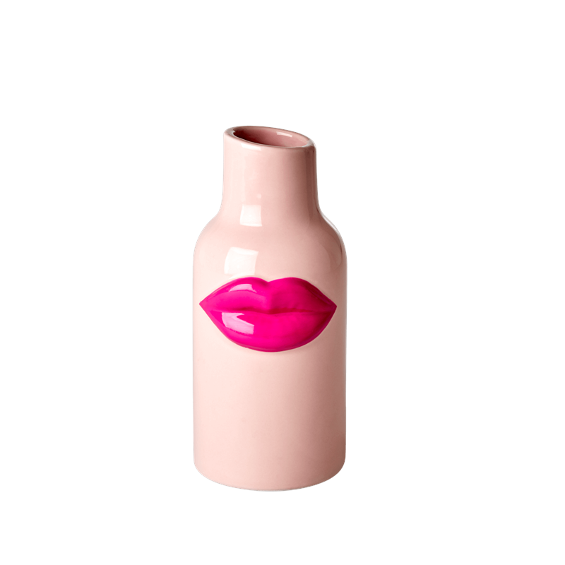Vaas - Roze lippen keramisch 19cm Small - Roze